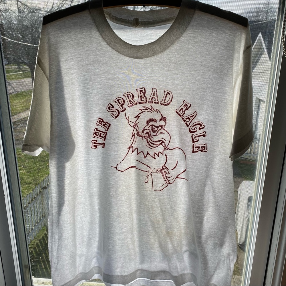 Vtg Spread Eagle Shirt Mens M 80s 90s Gay Bar Pride Paper Thin Single Stitch Tee